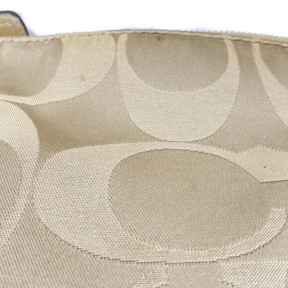 Auth COACH Kristin Signature Satin Hobo 14904 Beige Jacquard Leather - Handbag - Picture 7 of 9